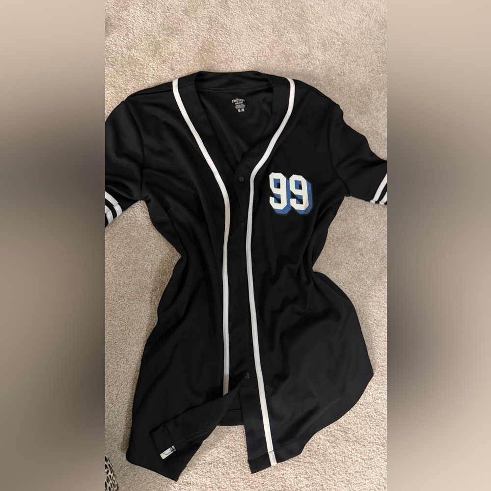 Black Baseball Jersey with Number 99